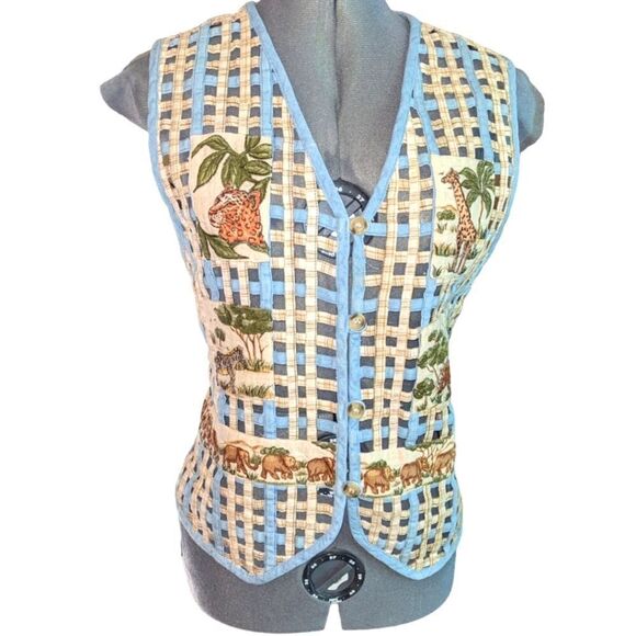 Vintage Casey &‎ Max safari animal weaved vest - Picture 1 of 11